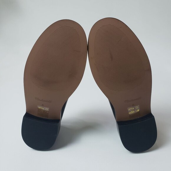 Madewell The Vernon Loafer Women's 8 True Black Polished Leather Slip-On Shoes - Picture 11 of 16